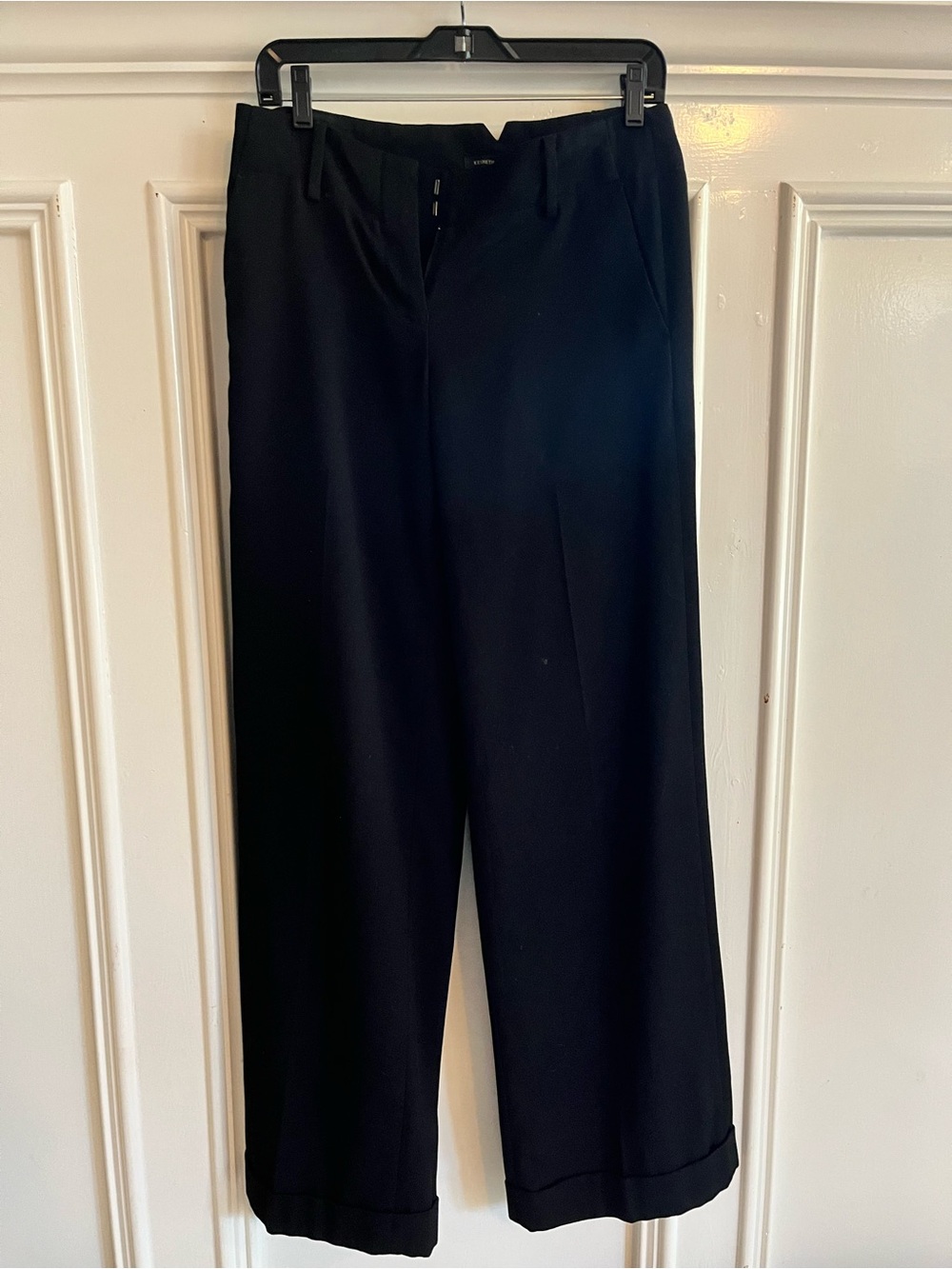 Kenneth Cole Black Wide-Leg Dress Pants
